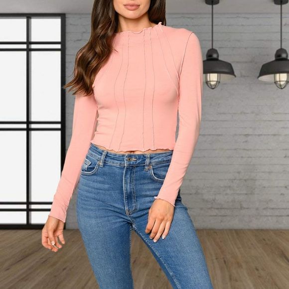 LONG SLEEVE FRONT DETAILED TOP - Picture 3 of 3